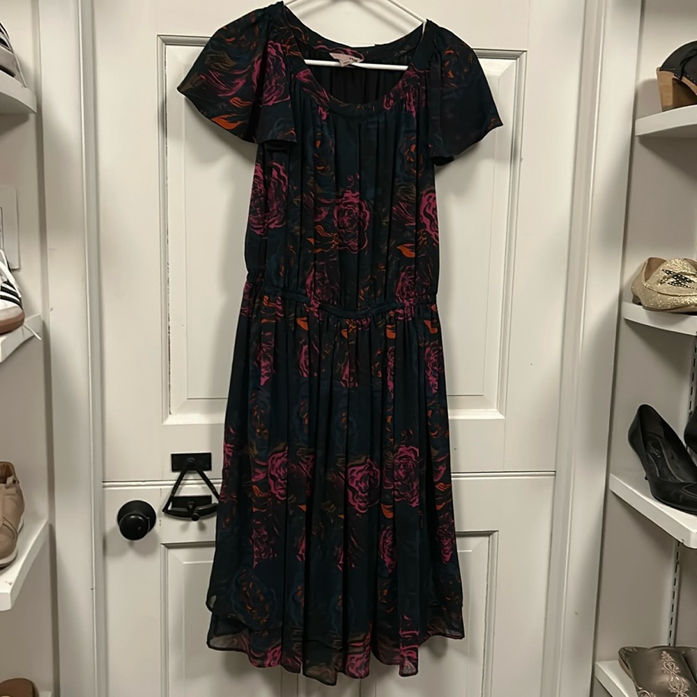 H & M Dress With Elastic Waist and Flutter Sleeves. Worn Once. Like New